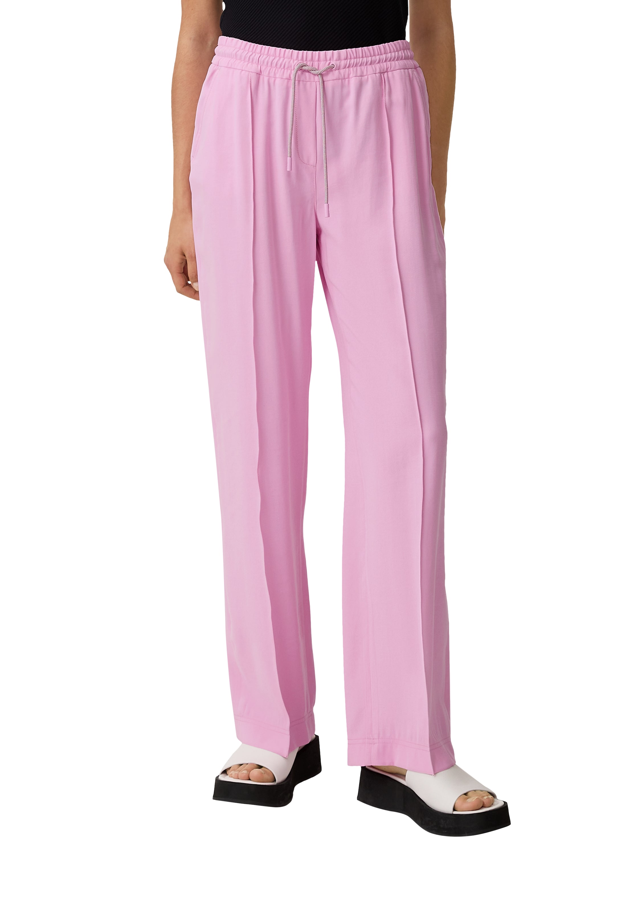 comma casual identity Wide leg Pleated Pants in Pink: front