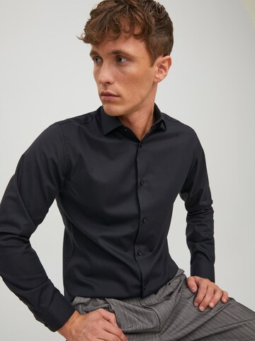 JACK & JONES Slim fit Business Shirt 'Parker' in Black