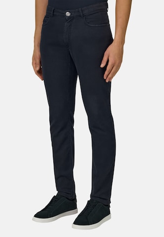 Coupe slim Jean Boggi Milano en bleu : devant