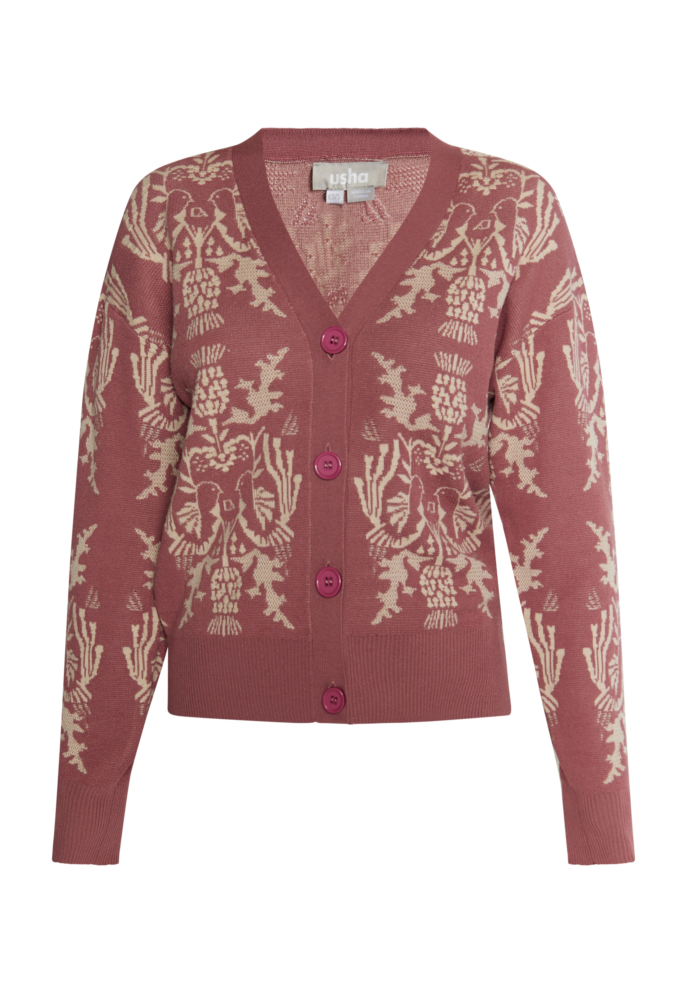 Usha Плетена жилетка в розово: отпред