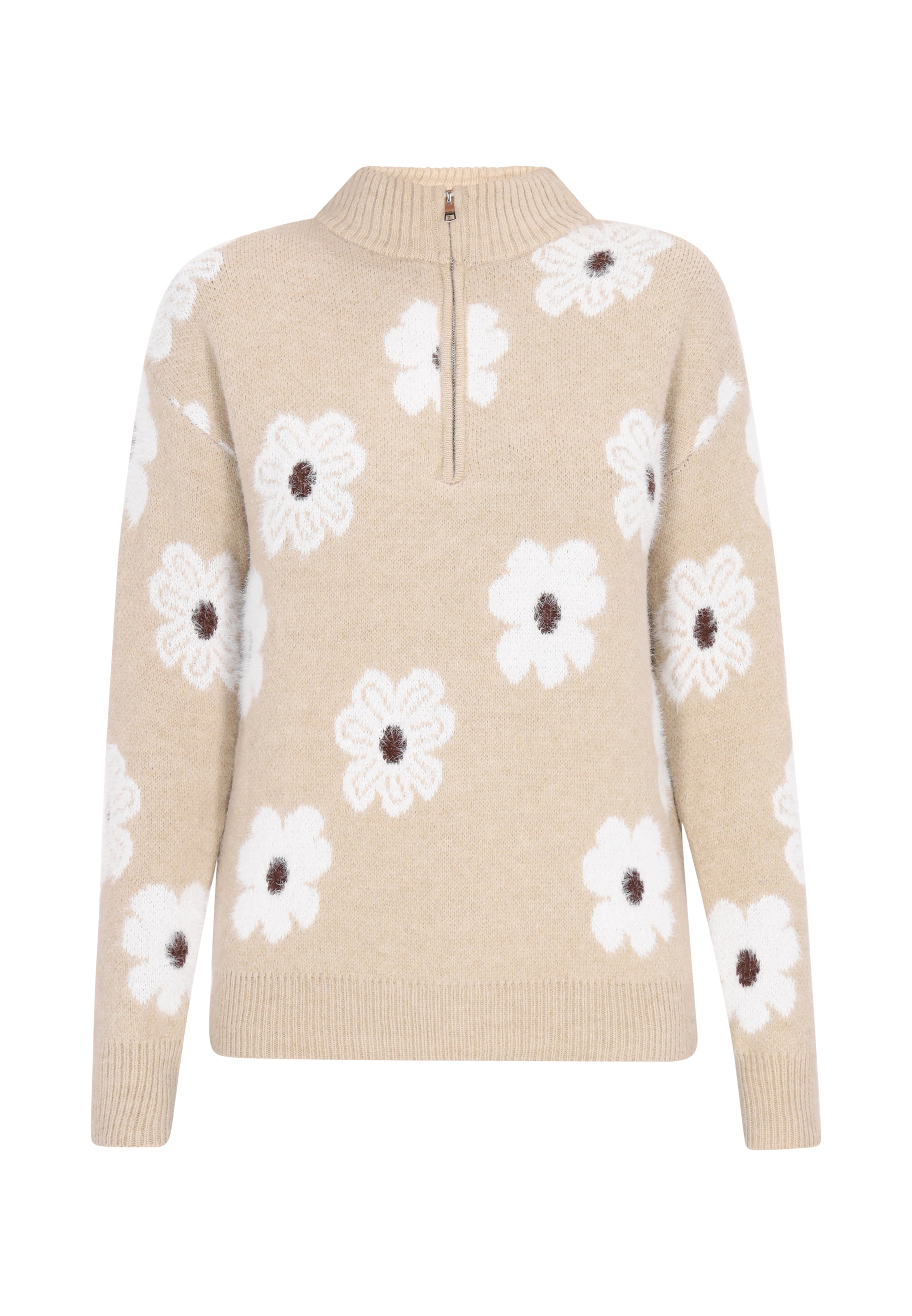 swirly Svetr – béžová: přední strana