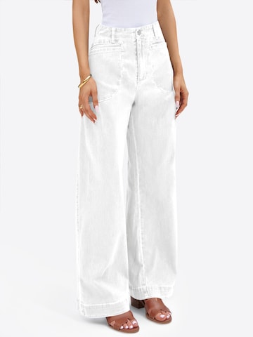Imily Bela - Pierna ancha Vaquero en blanco