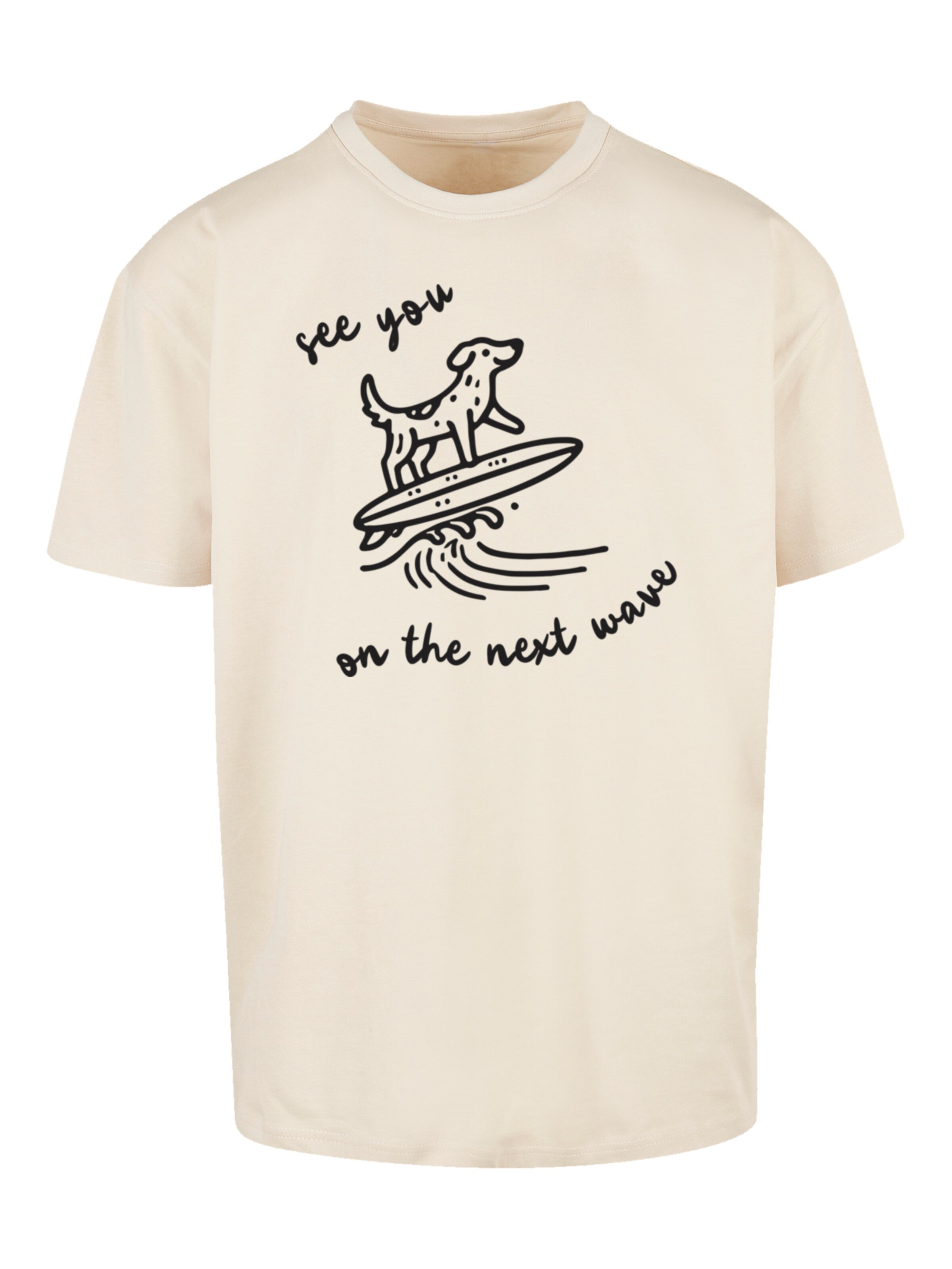 F4NT4STIC Shirt 'See You On The Next Wave' in Beige: voorkant