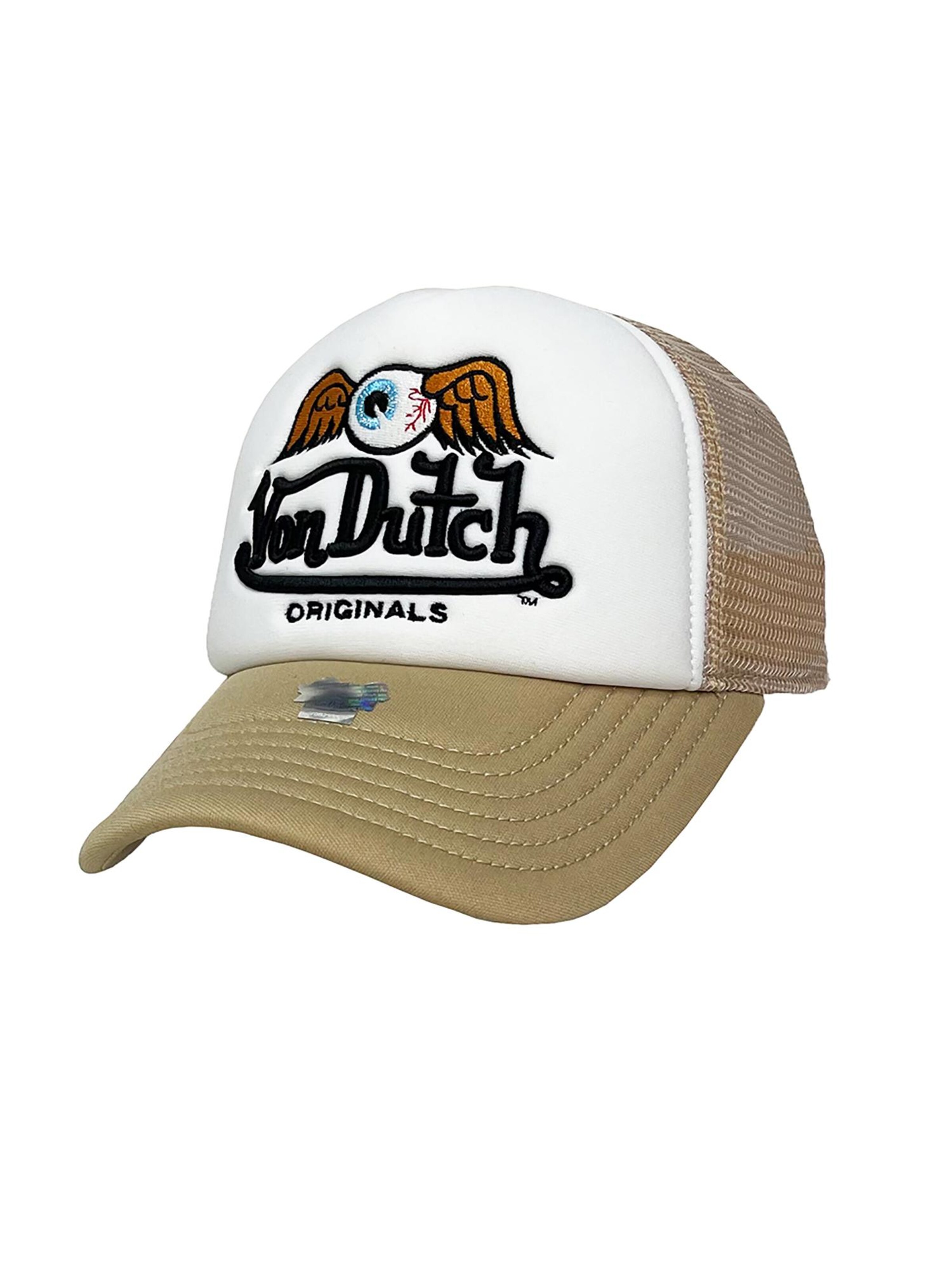 Cappello da baseball 'Baker' di Von Dutch in beige: frontale