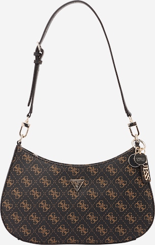 Sac bandoulière 'NOELLE II TOP ZIP SHOULDER BAG' GUESS en marron : devant