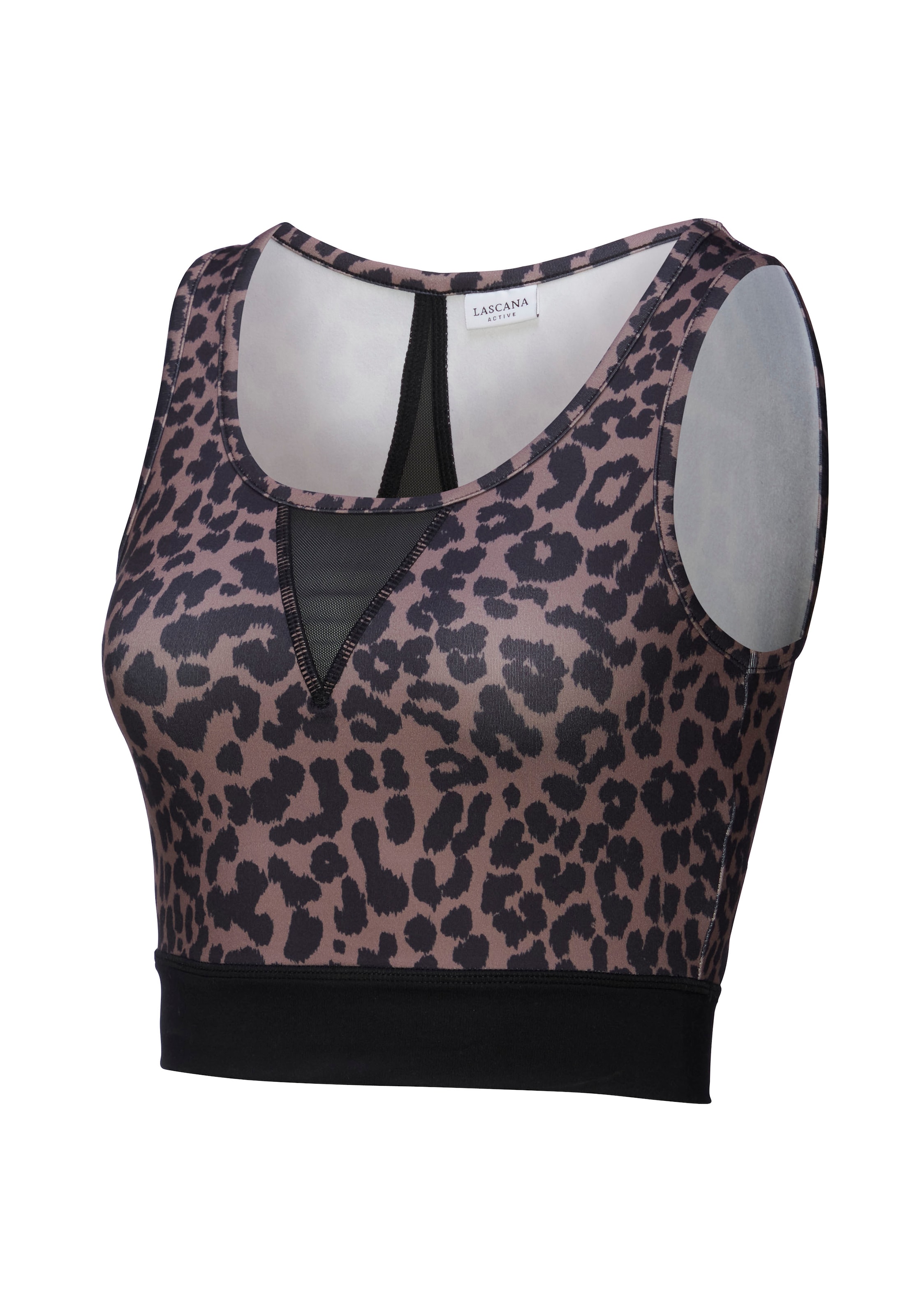 LASCANA ACTIVE Αθλητικό τοπ σε καφέ