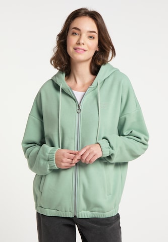 MYMO - Sudadera con cremallera en verde: frente