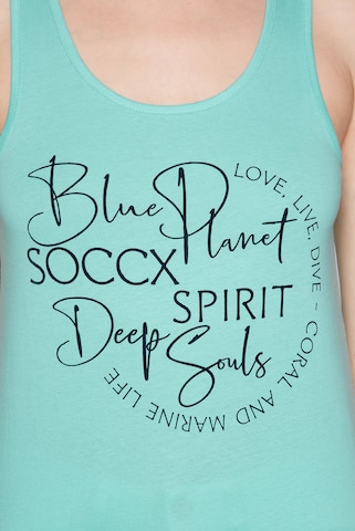 Soccx Top mit Label Print in Blau