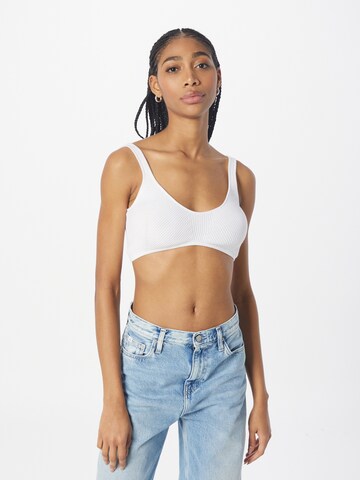 Calvin Klein Jeans Πλεκτό τοπ σε λευκό: μπροστά