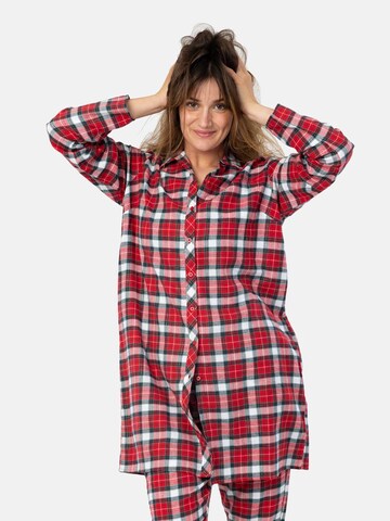LEAFLETIC Schlafshirt 'Leafletic Women's Flannel Tops'‌‌‌‌ in Rot