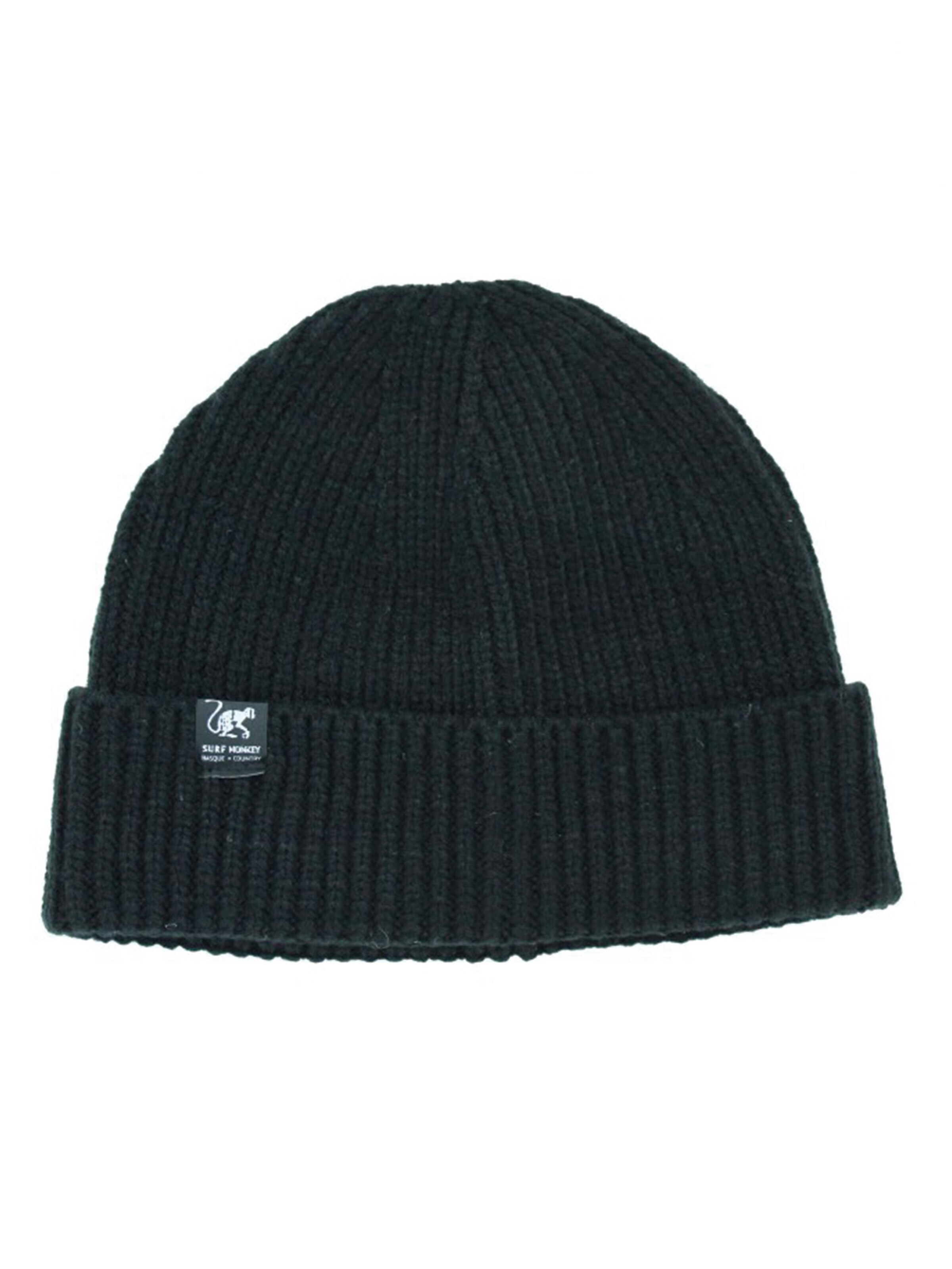 Surf Monkey Beanie in Black: front