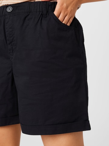 Tom Tailor Women + Loosefit Kalhoty se sklady v pase – černá