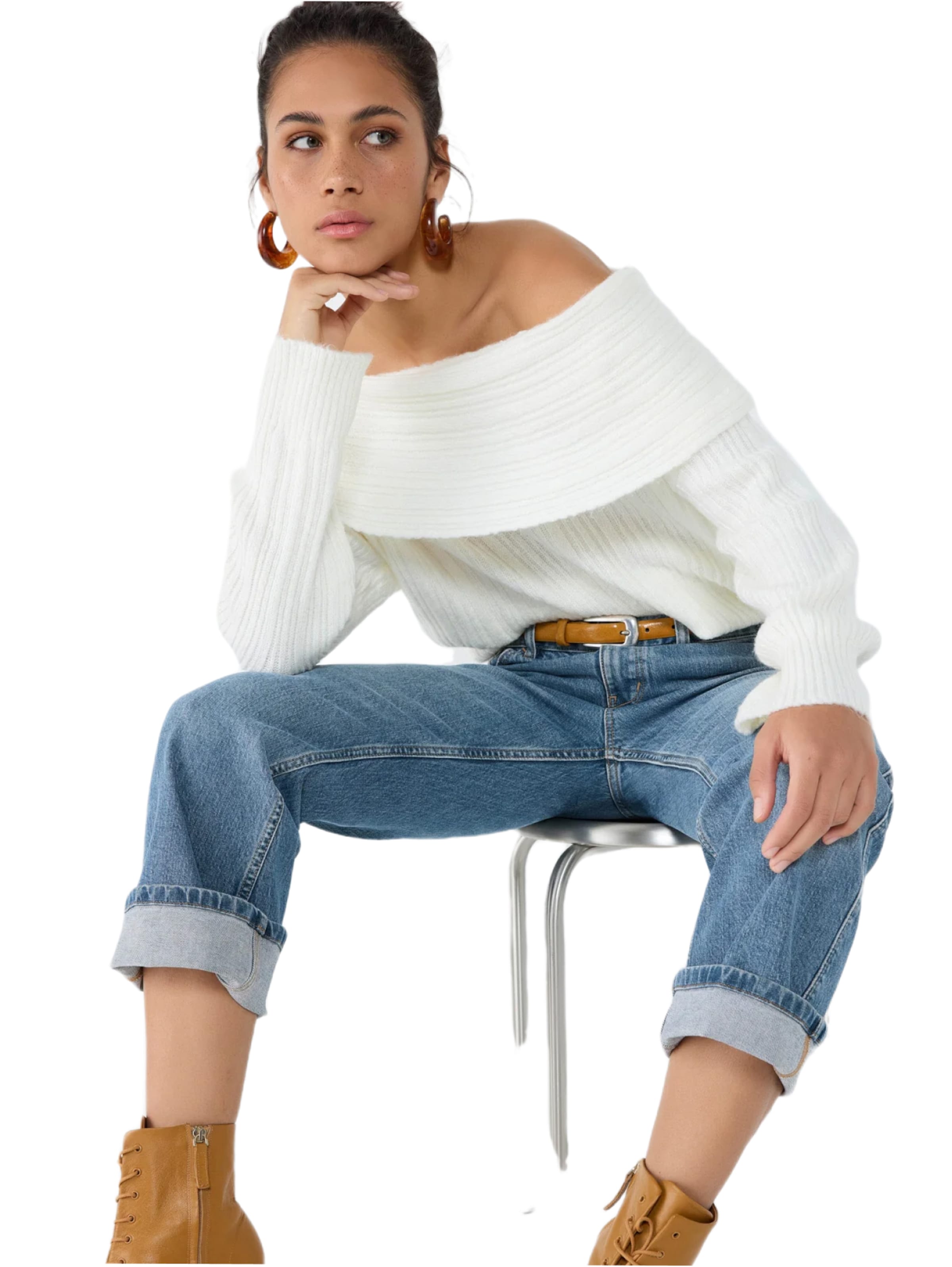 No Matter What Sweater in White: front