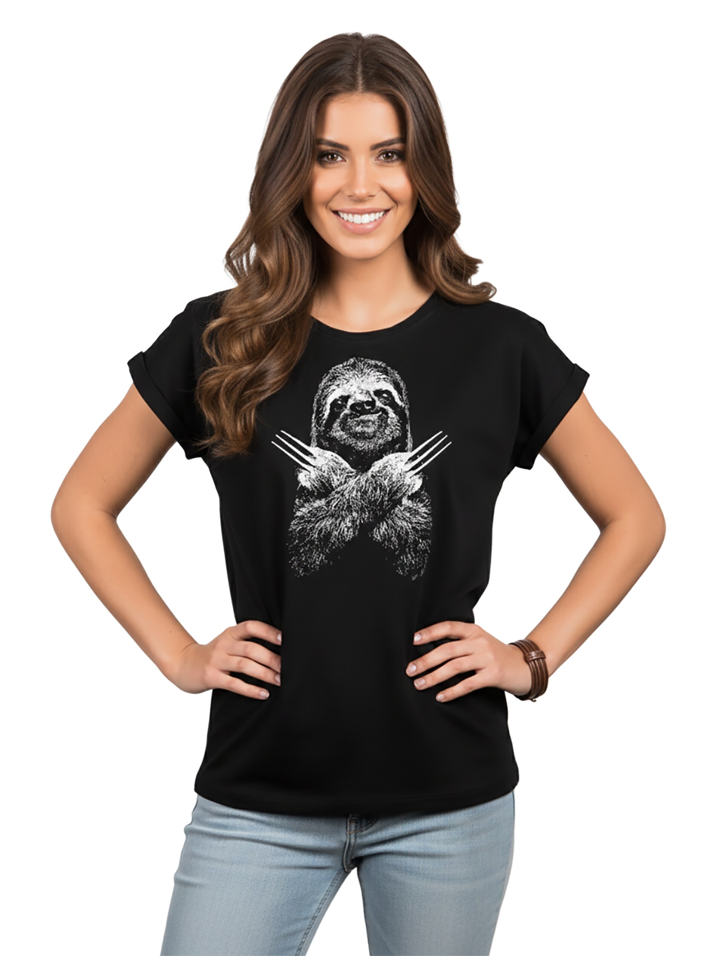 MAKAYA Shirt 'Sloth' in Black: front