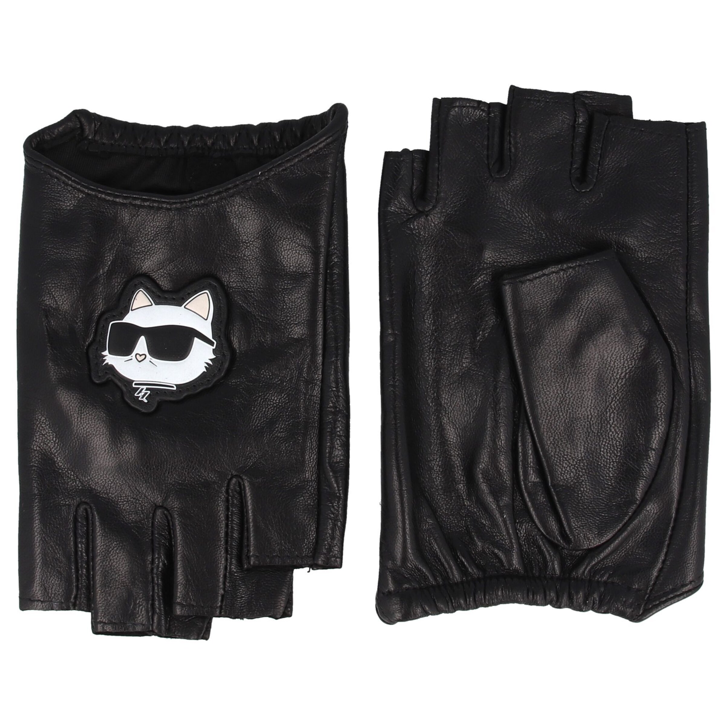 Mănuşi cu degete 'Ikonik 2.0' de la Karl Lagerfeld pe negru