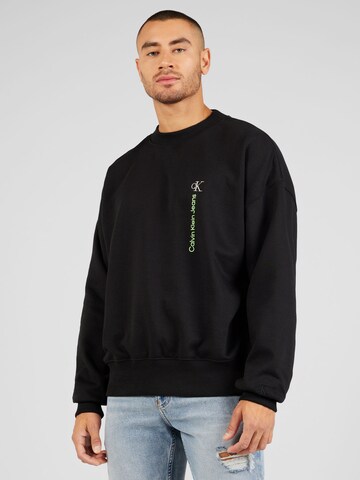 Calvin Klein Jeans Sweatshirt in Zwart: voorkant