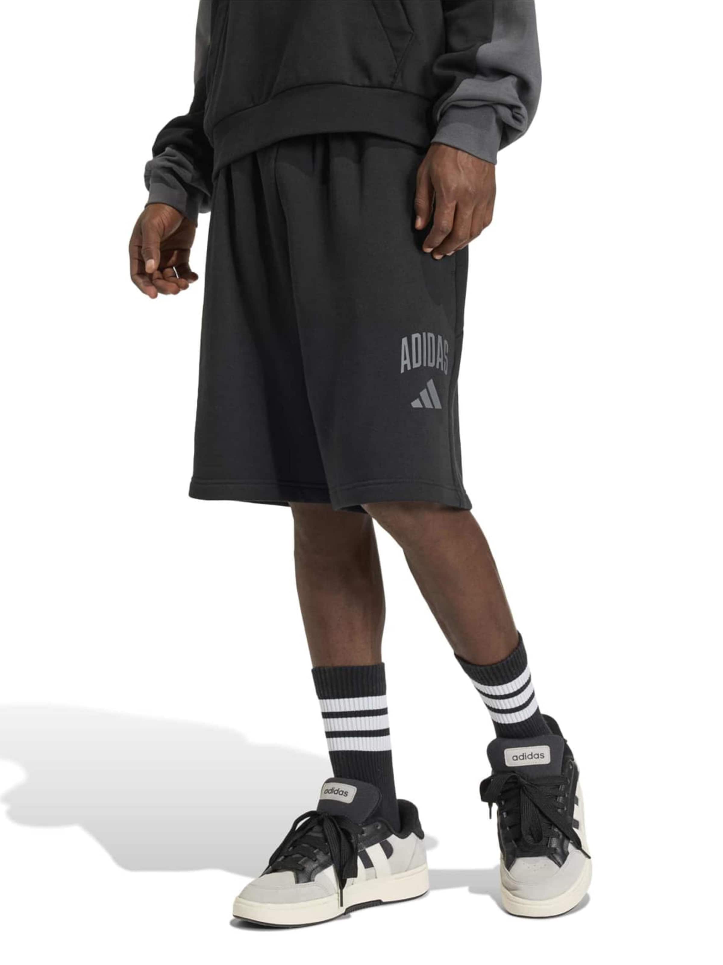 ADIDAS SPORTSWEAR Bő szár Sportnadrágok 'COLLEGIATE' - fekete: elől