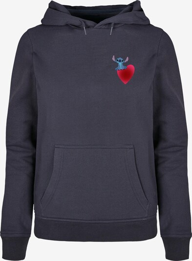 ABSOLUTE CULT Sweatshirt 'Lilo and Stitch - Sitting on Heart' in navy / opal / mauve / blutrot, Produktansicht