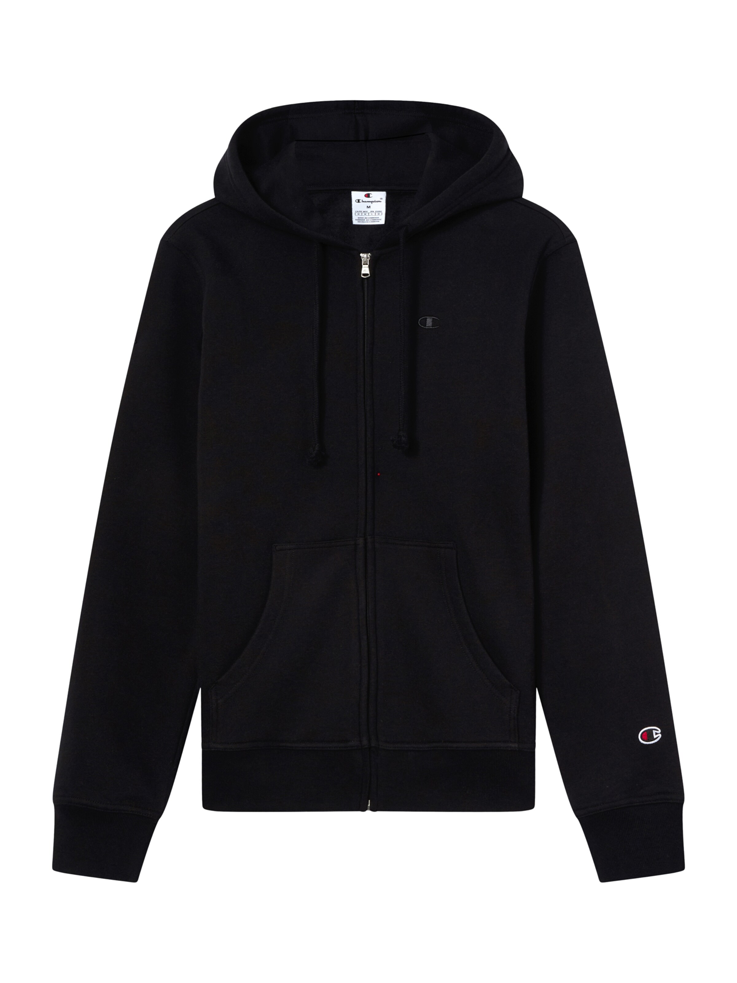 Champion Authentic Athletic Apparel Sweatjacke in schwarz, Produktansicht