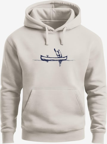 Neverless Sweatshirt 'Bär Kanu' in Beige: front