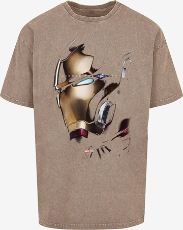 ABSOLUTE CULT Shirt 'Avengers Endgame - Avenge The Fallen Iron Man' in Brown: front