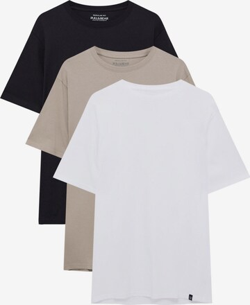 T-Shirt Pull&Bear en beige : devant