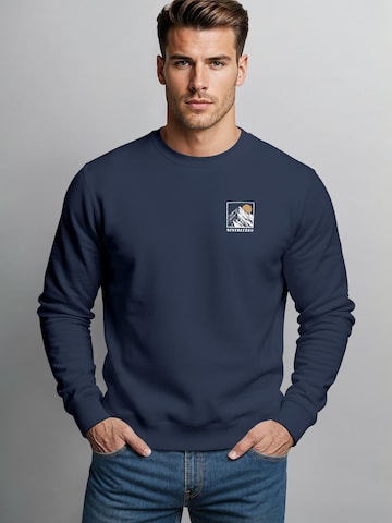 Neverless Sweatshirt 'Mountain Wanderer' in Blue