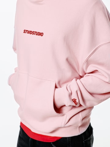 Sweat-shirt 'STWD STUDIO' Pull&Bear en rose