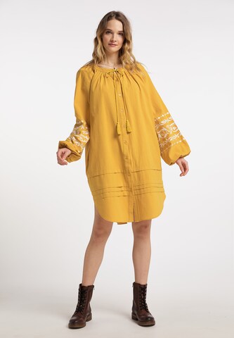 DreiMaster Vintage Shirt Dress in Yellow