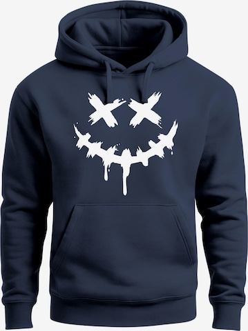 Neverless Sweatshirt 'Smile Face' in Blau: Vorderseite