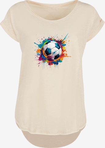 F4NT4STIC Shirt 'Bunte Fußball' in Beige: voorkant