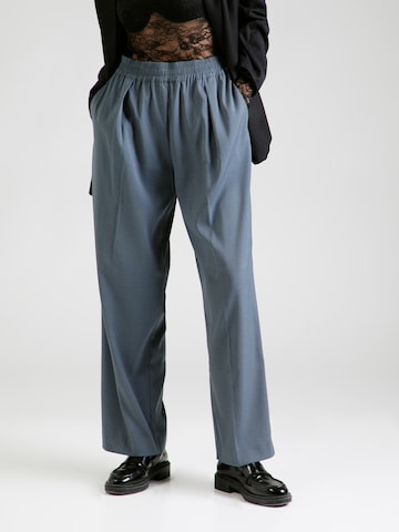 Samsøe Samsøe Loose fit Trousers with creases 'JULIA' in Grey: front