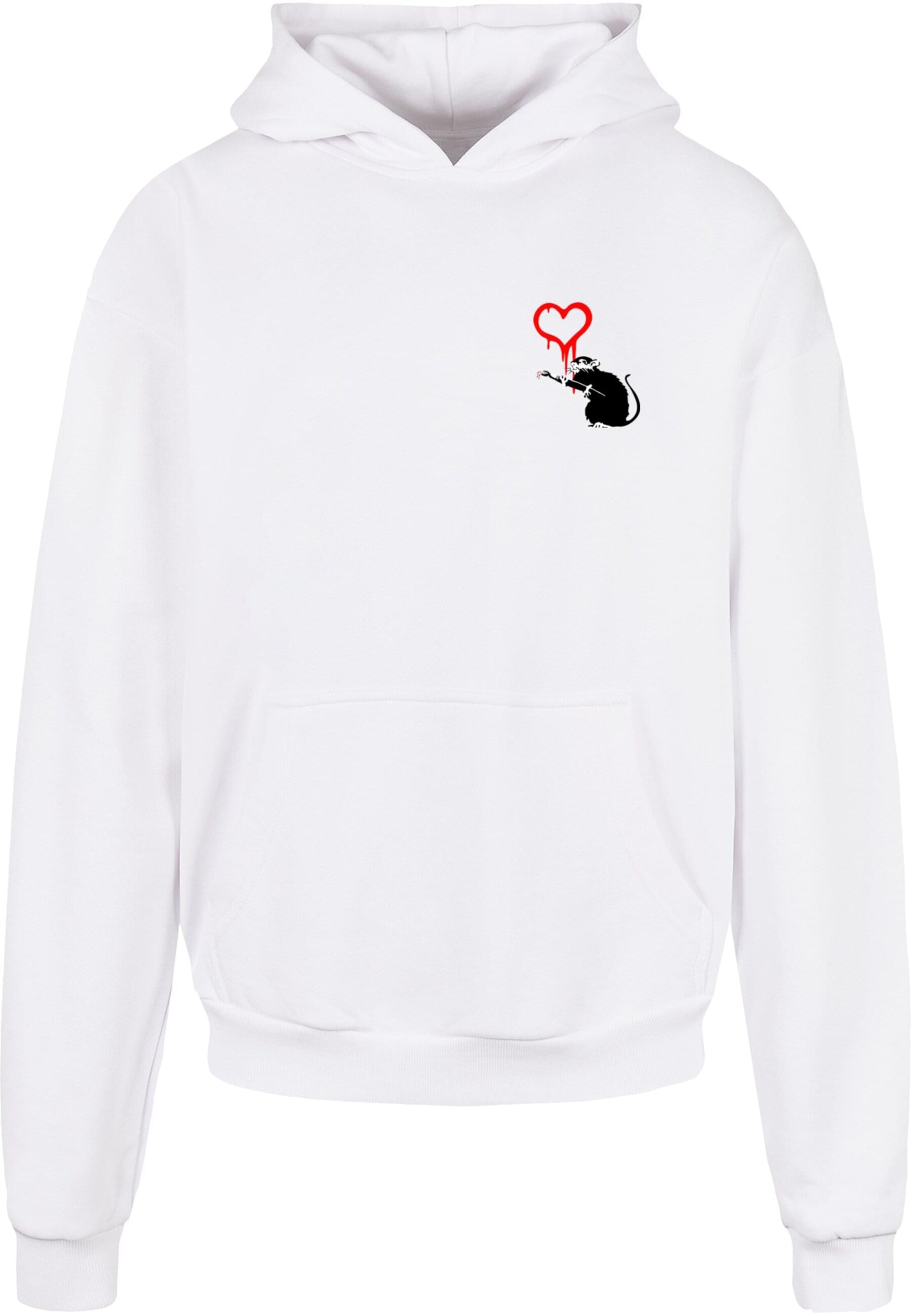 Sweat-shirt 'Banksy - Love Rat' Merchcode en blanc : devant