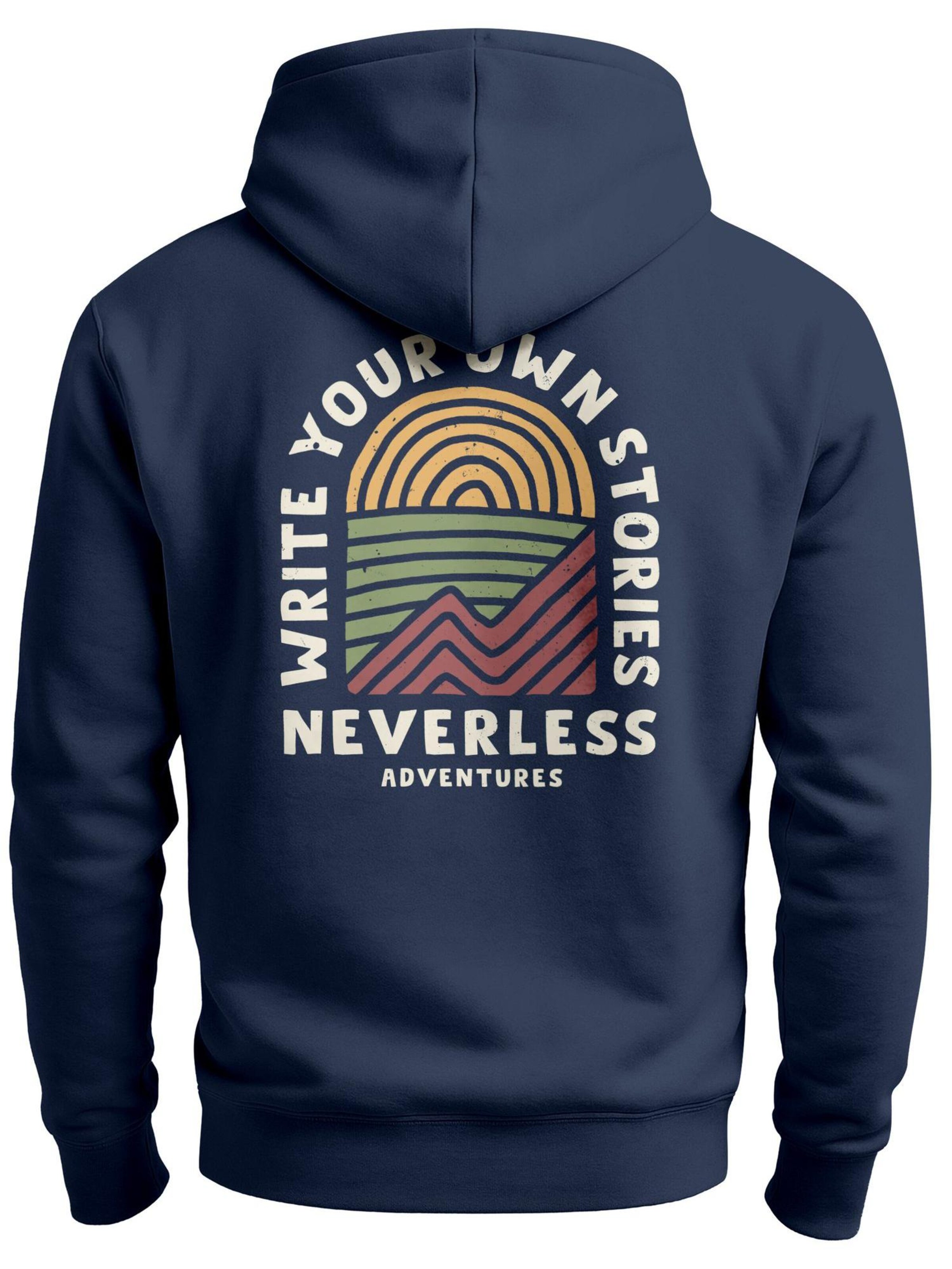 Neverless Zip-Up Hoodie 'Write your Stories' in Blue