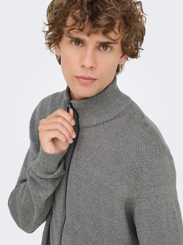 Vestes en maille 'ONSMalik' Only & Sons en gris
