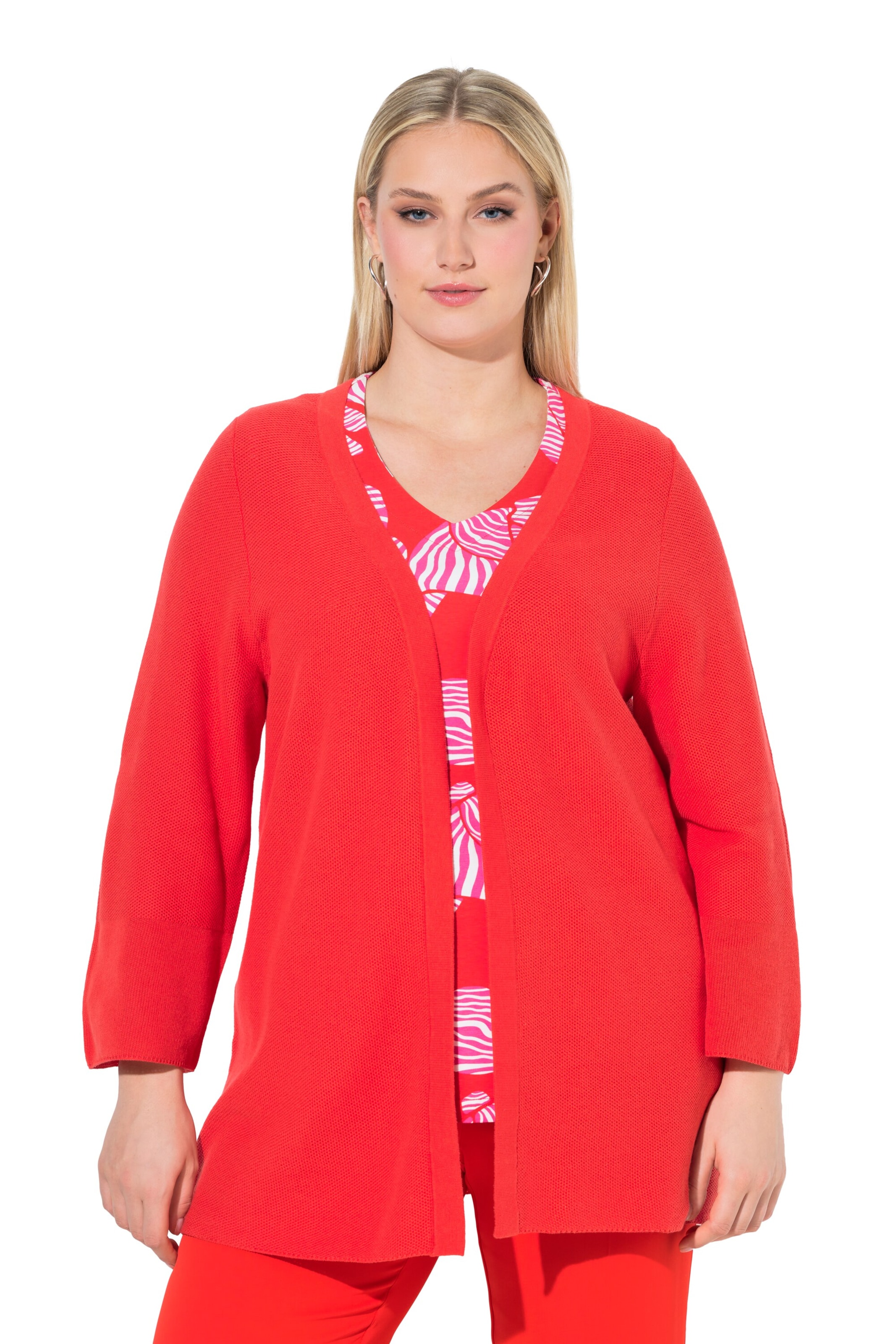 Ulla Popken Strickjacke in Rot: Vorderseite