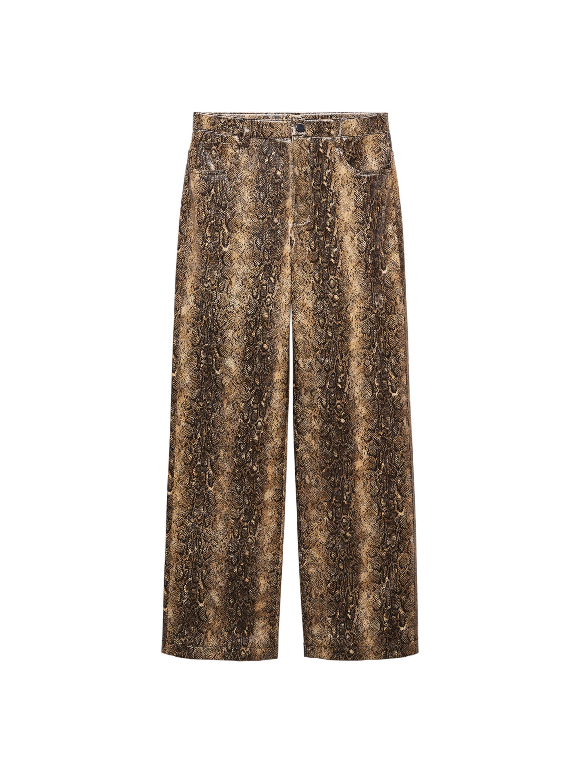 Loosefit Pantalon 'KIM' MANGO en marron : devant