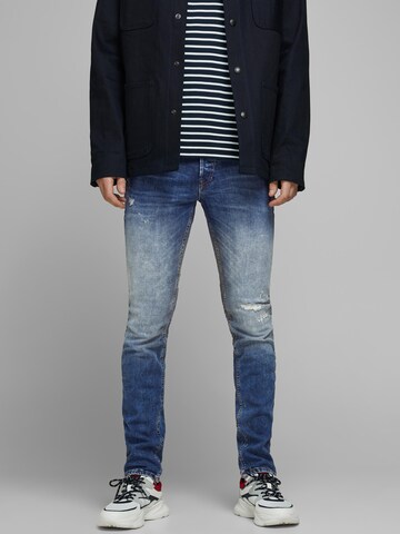 Skinny Jean 'Glenn' JACK & JONES en bleu : devant