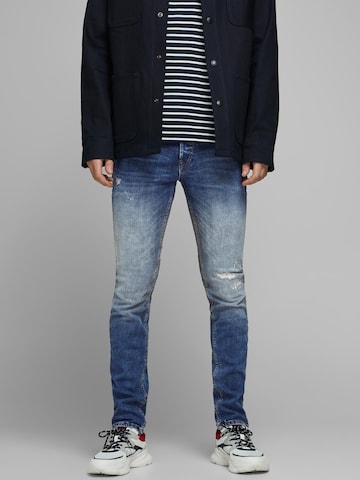 Skinny Jeans 'Glenn' de la JACK & JONES pe albastru: față