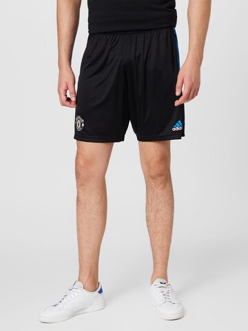 ADIDAS SPORTSWEAR Regular Workout Pants 'Manchester United Condivo 22' in Black: front