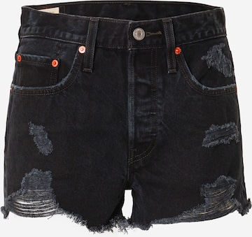 LEVI'S Regular Jeans '501® ORIGINAL SHORT DARK INDIGO - WORN I' in Zwart: voorkant