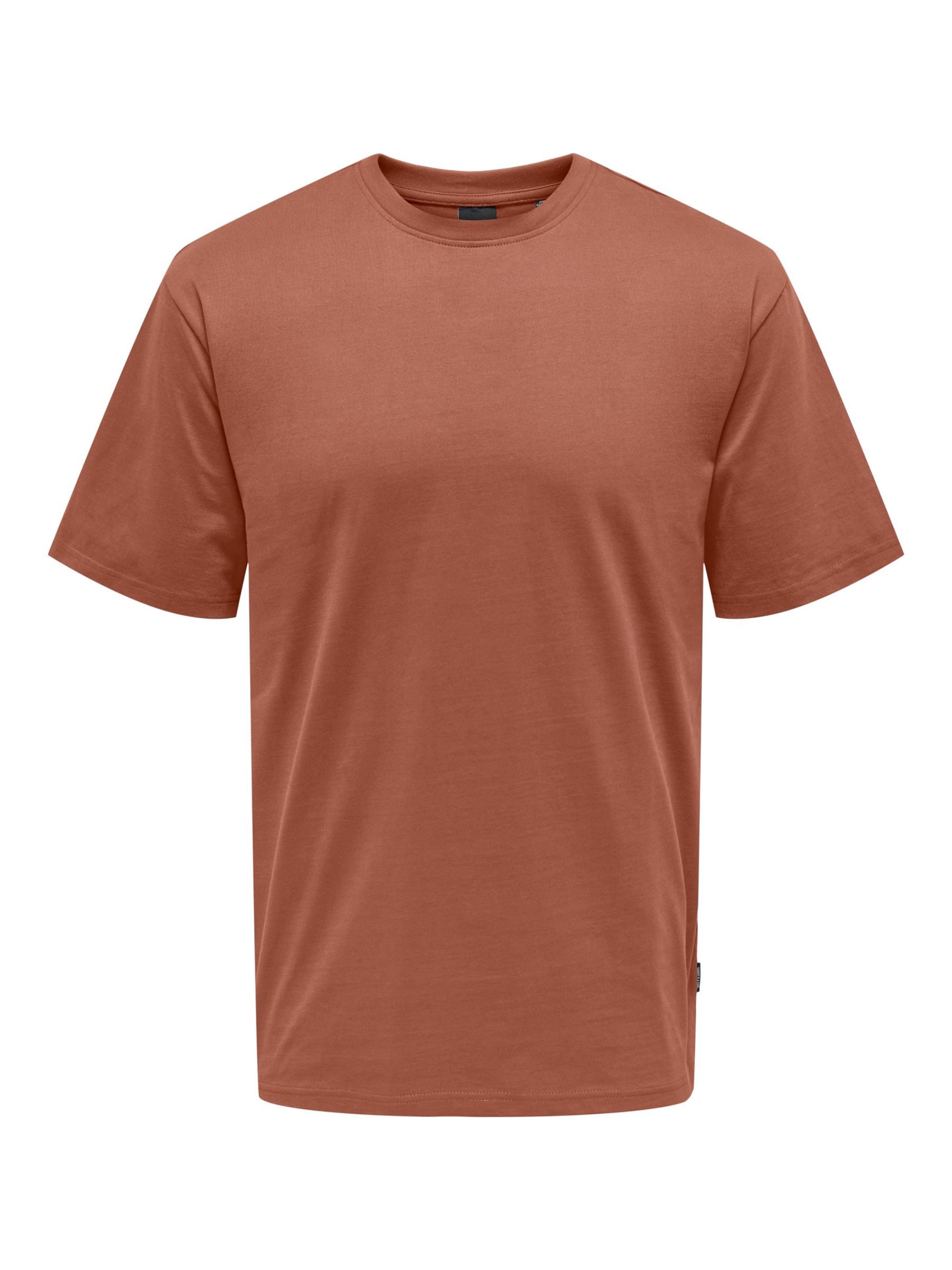 Only & Sons T-shirt 'Fred' in Braun: Vorderseite