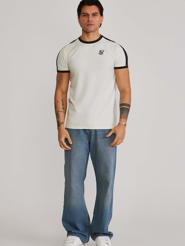 SikSilk - Camiseta 'Stripe Ringer' en beige