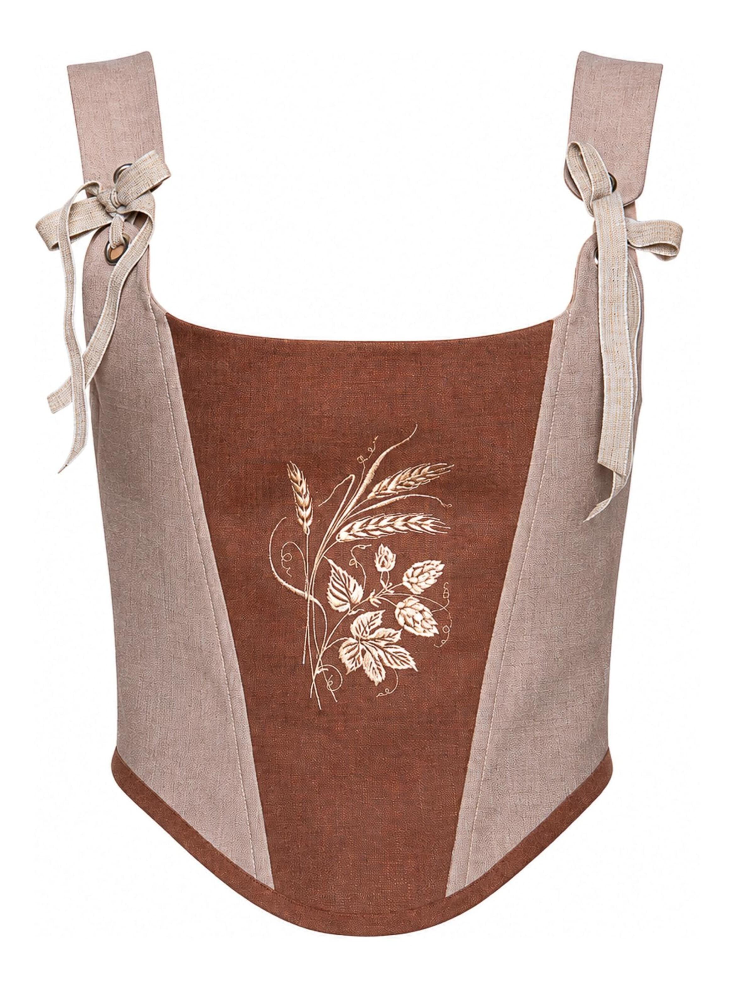 Corsetto 'Golden Wheat Corset' di VIADALINNO in marrone: frontale
