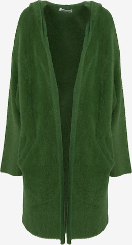 Influencer Pitkä neuletakki värissä vihreä: etupuoli