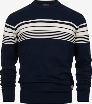 INDICODE JEANS Sweater 'League' in Blue: front