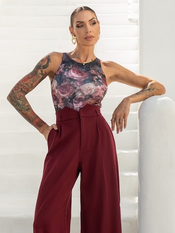 JIORO Wide Leg Hose 'ESSENTIALS' in Rot