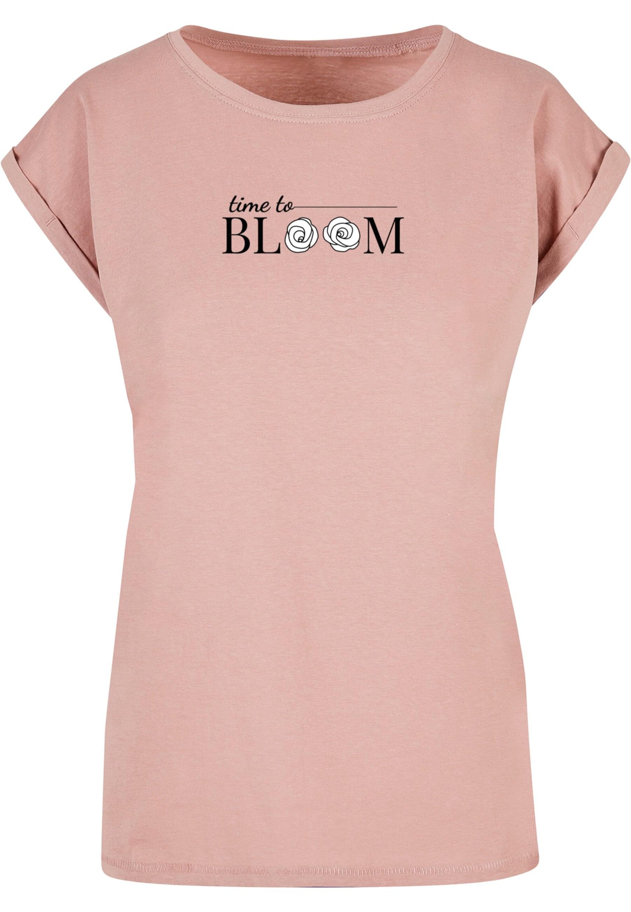 Merchcode Shirt 'Time to bloom' in Pink: front