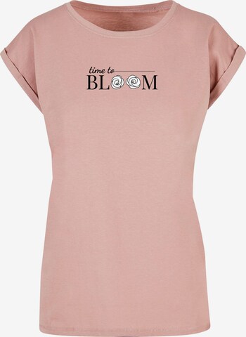 Merchcode Shirt 'Time to bloom' in Pink: front