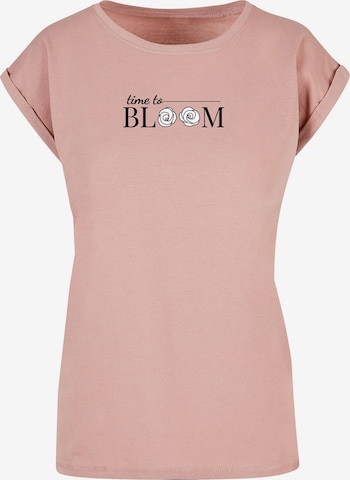 Merchcode Shirt 'Time to bloom' in Pink: front